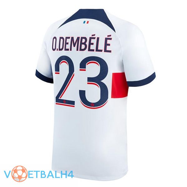 Paris PSG (O.Dembélé 23) uit voetbal jersey wit 2023/2024