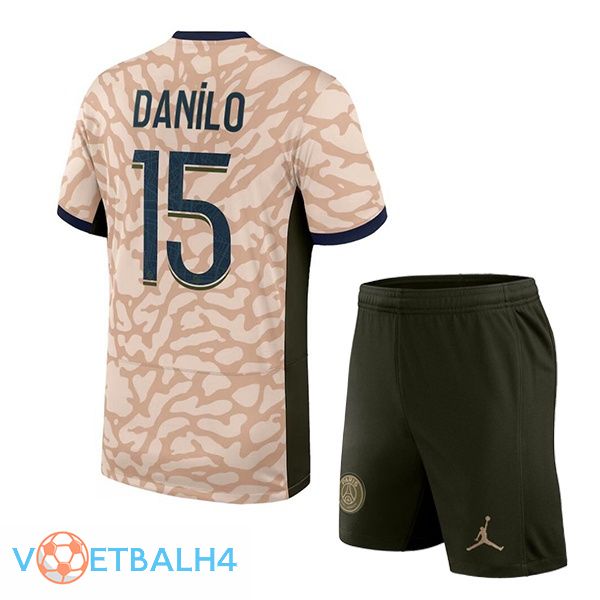 Paris PSG (Danilo 15) kinderen voetbal jersey vierde roze 2023/2024