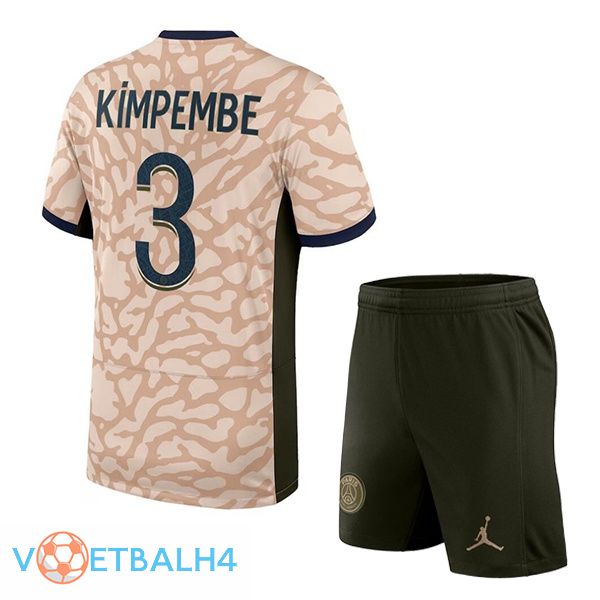 Paris PSG (Kimpembe 3) kinderen voetbal jersey vierde roze 2023/2024