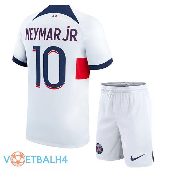 Paris PSG (Neymar Jr 10) kinderen voetbal jersey uit wit 2023/2024