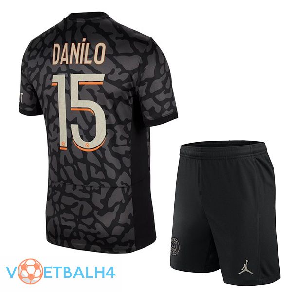 Paris PSG (Danilo 15) kinderen voetbal jersey derde zwart 2023/2024