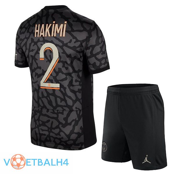 Paris PSG (Hakimi 2) kinderen voetbal jersey derde zwart 2023/2024