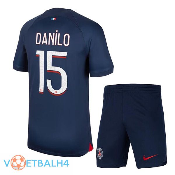 Paris PSG (Danilo 15) kinderen voetbal jersey thuis koninklijk blauwe 2023/2024