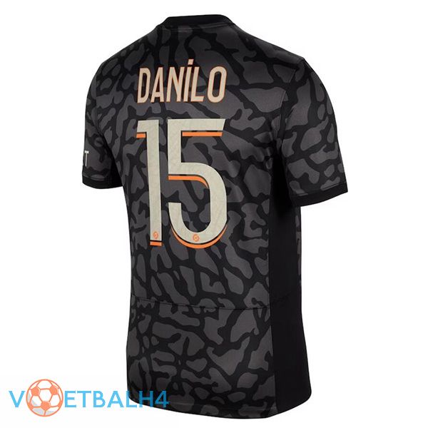 Paris PSG (Danilo 15) voetbal jersey derde zwart 2023/2024