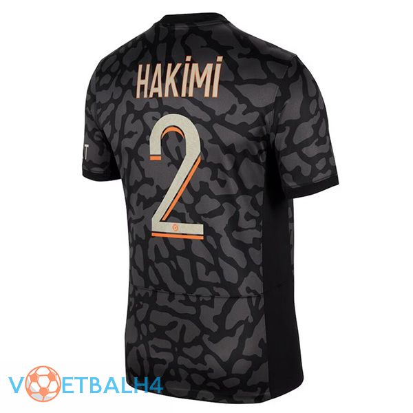 Paris PSG (Hakimi 2) voetbal jersey derde zwart 2023/2024