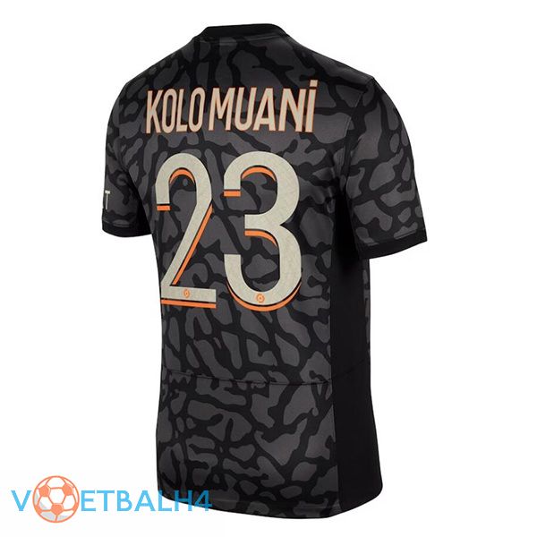 Paris PSG (Kolo Muani 23) voetbal jersey derde zwart 2023/2024