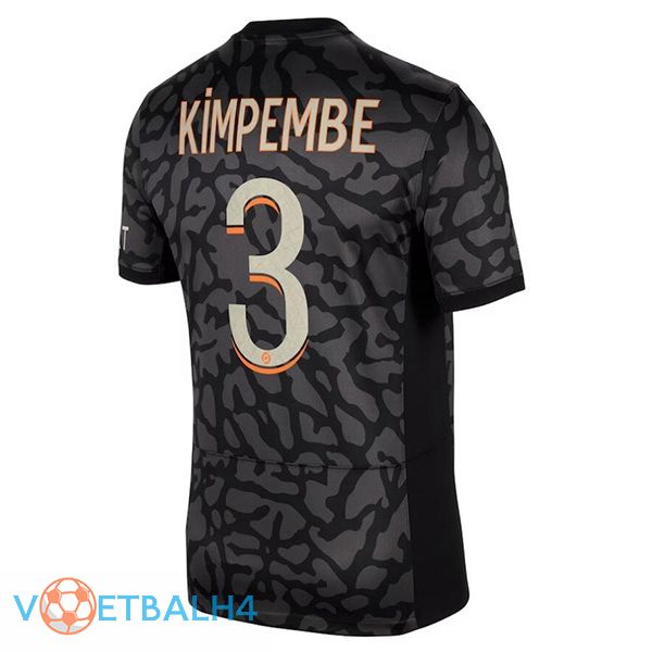 Paris PSG (Kimpembe 3) voetbal jersey derde zwart 2023/2024