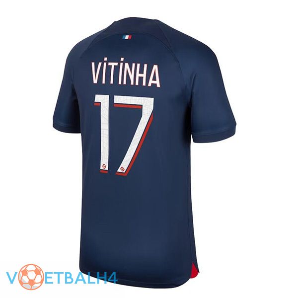 Paris PSG (Vitinha 17) voetbal jersey thuis koninklijk blauwe 2023/2024