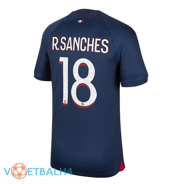 Paris PSG (R.Sanches 18) voetbal jersey thuis koninklijk blauwe 2023/2024