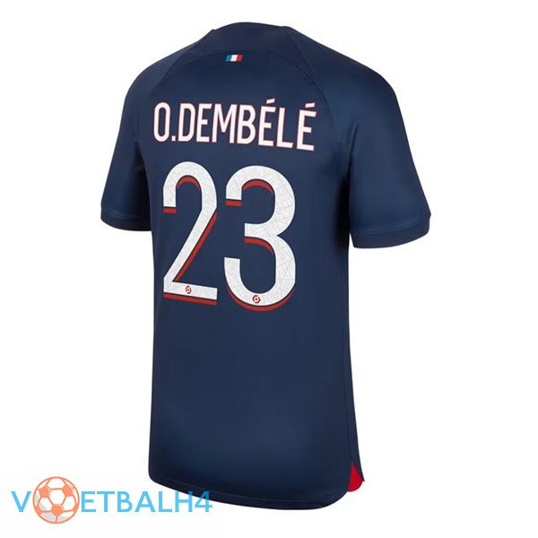 Paris PSG (O.Dembélé 23) thuis voetbal jersey blauw koninklijk 2023/2024