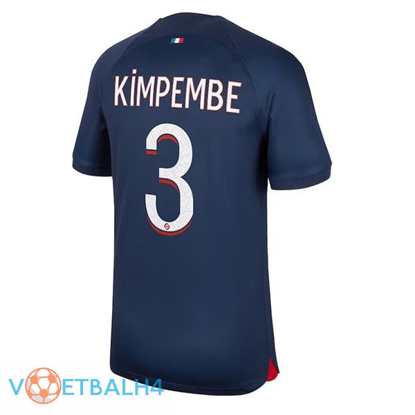 Paris PSG (Kimpembe 3) voetbal jersey thuis koninklijk blauwe 2023/2024