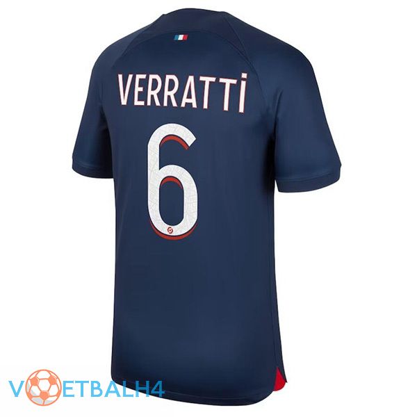 Paris PSG (Verratti 6) voetbal jersey thuis koninklijk blauwe 2023/2024