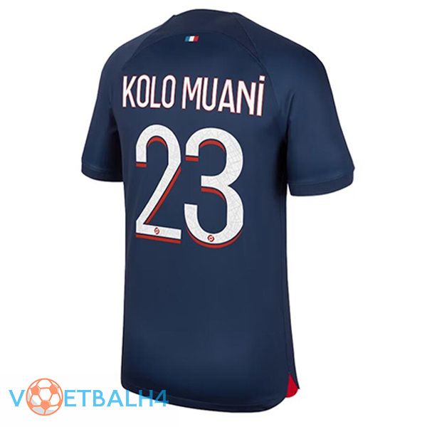 Paris PSG (Kolo Muani 23) voetbal jersey thuis koninklijk blauw 2023/2024