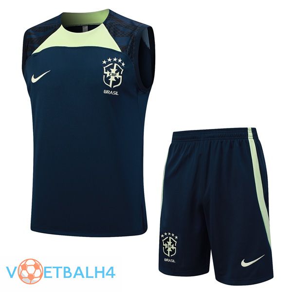 Brazilië voetbal Vest + korte broek blauw koninklijk 2023/2024