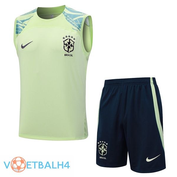 Brazilië voetbal Vest + korte broek blauw groente 2023/2024