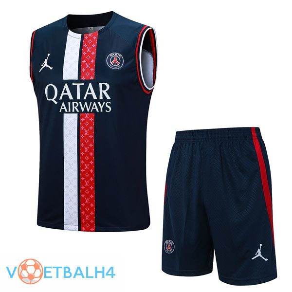 Paris PSG voetbal Vest + korte broek blauw koninklijk 2023/2024