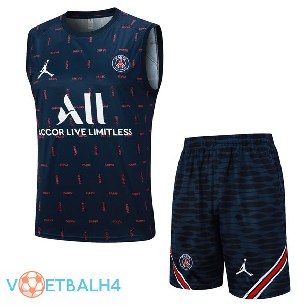 Paris PSG voetbal Vest + korte broek blauw koninklijk 2023/2024