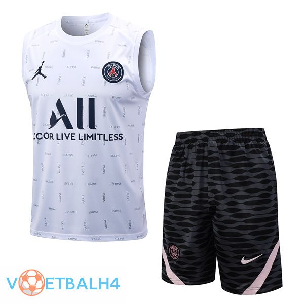 Paris PSG voetbal Vest + korte broek wit 2023/2024