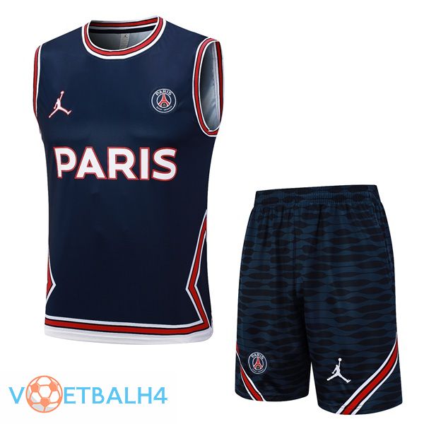 Paris PSG voetbal Vest + korte broek blauw koninklijk 2023/2024