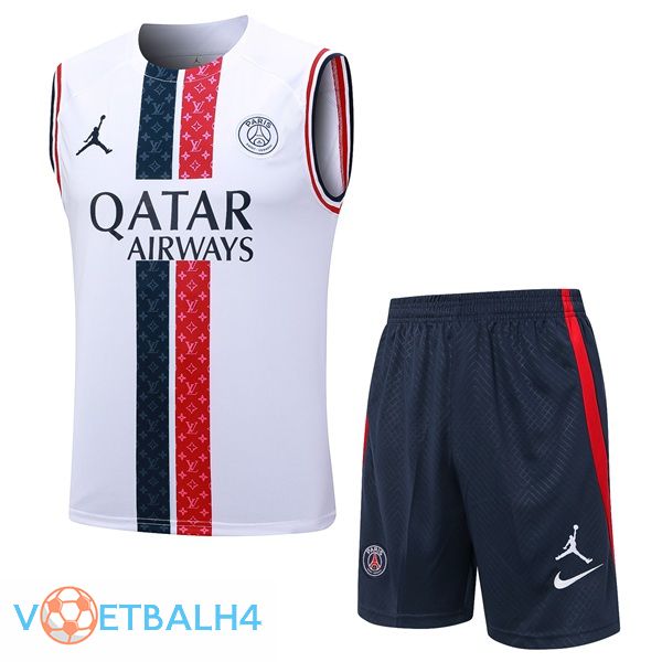 Paris PSG voetbal Vest + korte broek wit 2023/2024