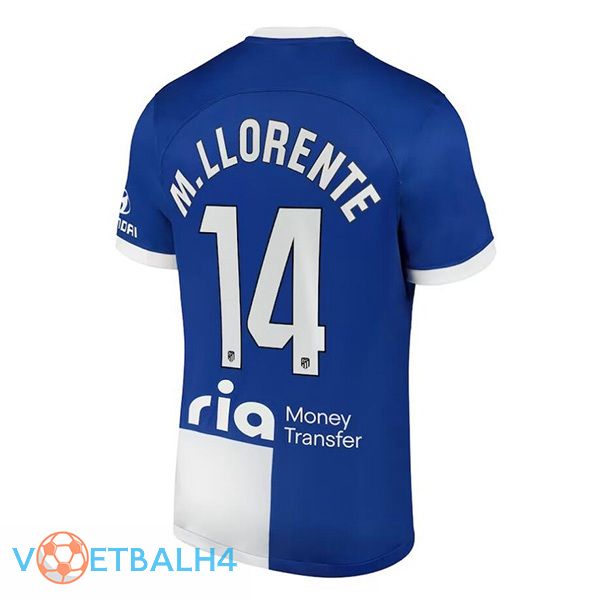 Atletico Madrid (M. Llorente 14) uit voetbal jersey blauw 2023/2024