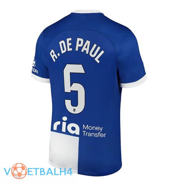 Atletico Madrid (R. De Paul 5) uit voetbal jersey blauw 2023/2024