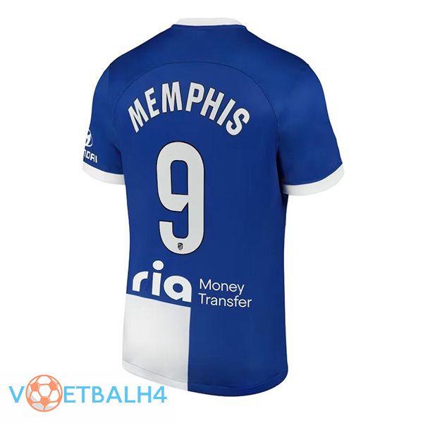 Atletico Madrid (Memphis 9) uit voetbal jersey blauw 2023/2024