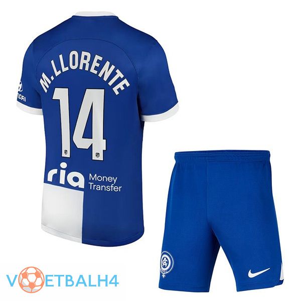 Atletico Madrid (M. Llorente 14) kinderen uit voetbal jersey blauw 2023/2024