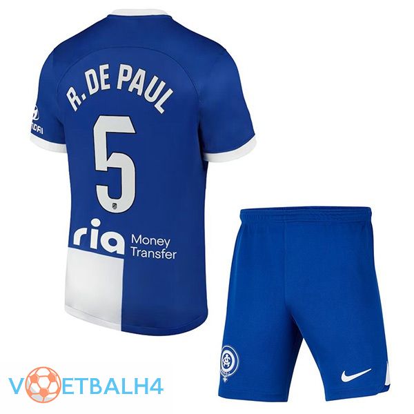 Atletico Madrid (R. De Paul 5) kinderen uit voetbal jersey blauw 2023/2024