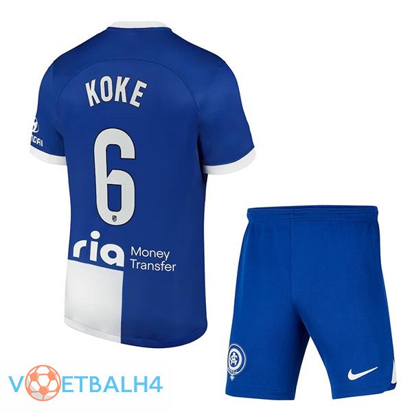 Atletico Madrid (Koke 6) kinderen uit voetbal jersey blauw 2023/2024