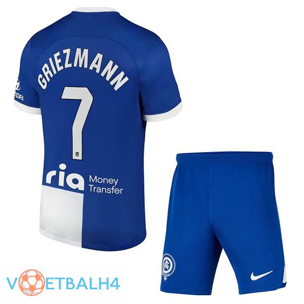 Atletico Madrid (Griezmann 7) kinderen uit voetbal jersey blauw 2023/2024