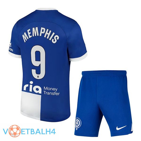 Atletico Madrid (Memphis 9) kinderen uit voetbal jersey blauw 2023/2024