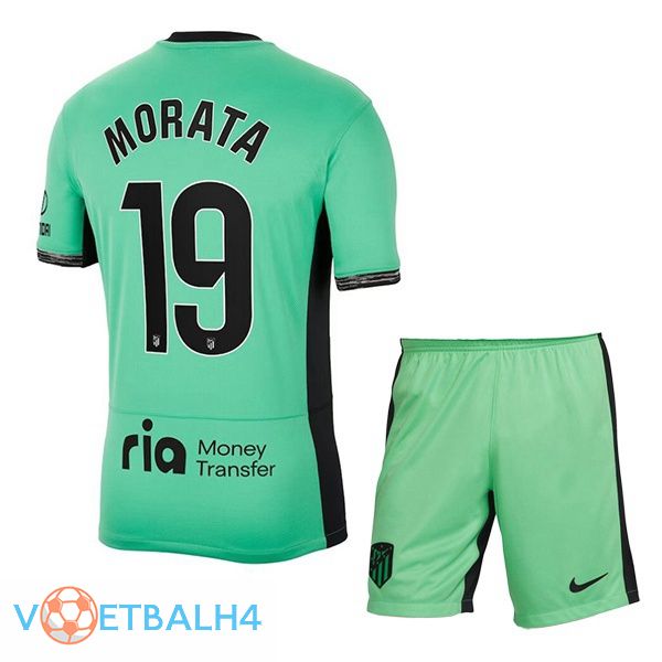 Atletico Madrid (Morata 19) kinderen voetbal jersey derde groente 2023/2024