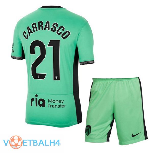 Atletico Madrid (Carrasco 21) kinderen voetbal jersey derde groente 2023/2024