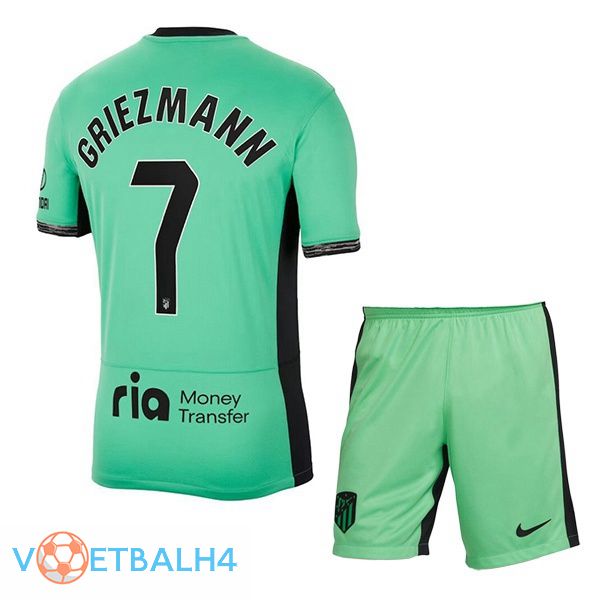 Atletico Madrid (Griezmann 7) kinderen voetbal jersey derde groente 2023/2024