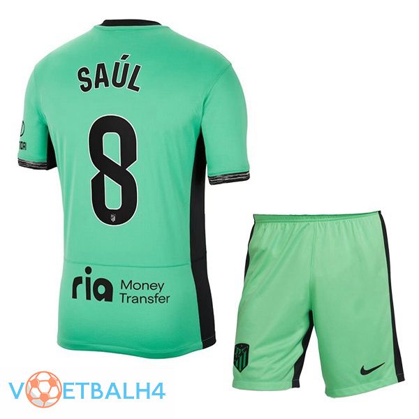 Atletico Madrid (Saúl 8) kinderen voetbal jersey derde groente 2023/2024