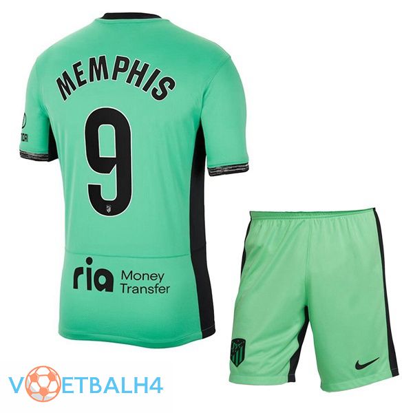 Atletico Madrid (Memphis 9) kinderen voetbal jersey derde groente 2023/2024