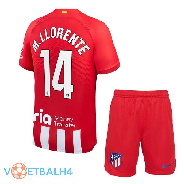 Atletico Madrid (M. Llorente 14) kinderen voetbal jersey thuis rood 2023/2024