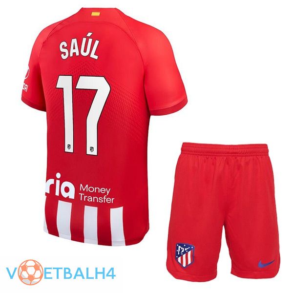 Atletico Madrid (Saúl 17) kinderen voetbal jersey thuis rood 2023/2024