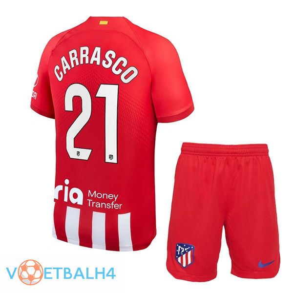 Atletico Madrid (Carrasco 21) kinderen voetbal jersey thuis rood 2023/2024