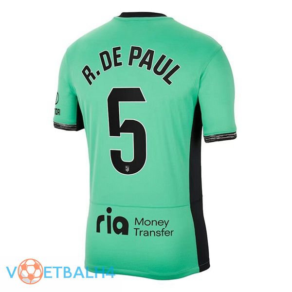 Atletico Madrid (R. De Paul 5) voetbal jersey derde groente 2023/2024