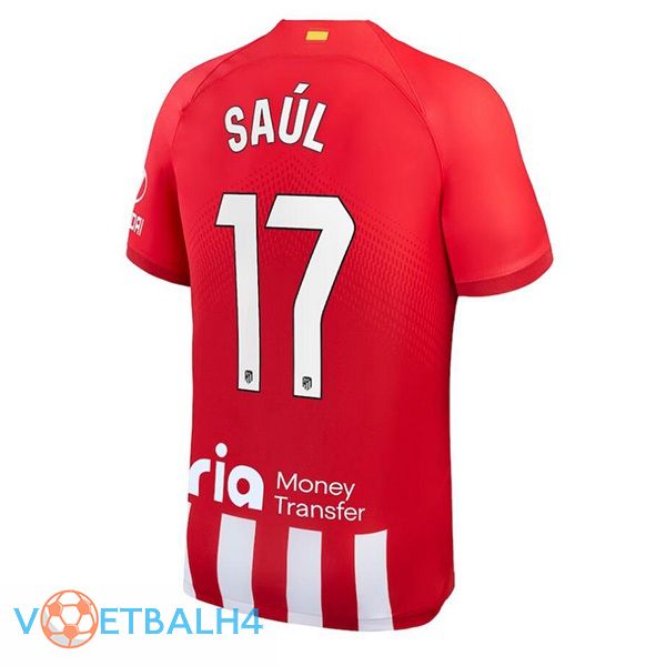 Atletico Madrid (Saúl 17) voetbal jersey thuis rood 2023/2024