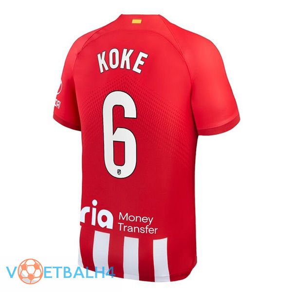 Atletico Madrid (Koke 6) voetbal jersey thuis rood 2023/2024