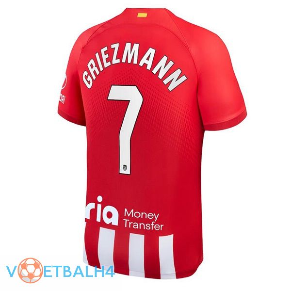 Atletico Madrid (Griezmann 7) voetbal jersey thuis rood 2023/2024