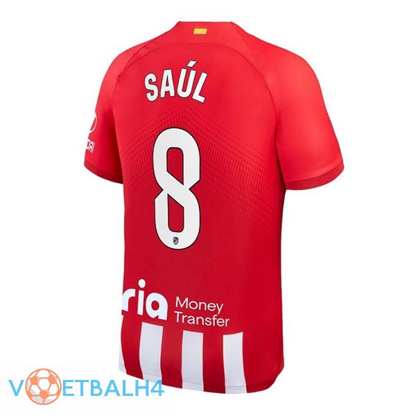 Atletico Madrid (Saúl 8) thuis voetbal jersey rood 2023/2024