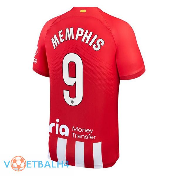 Atletico Madrid (Memphis 9) voetbal jersey thuis rood 2023/2024