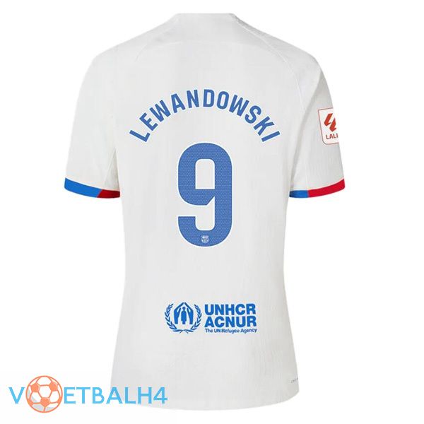 FC Barcelona (LEWANDOWSKI 9) uit voetbal jersey wit 2023/2024