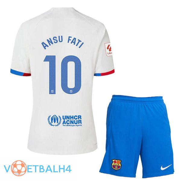 FC Barcelona (ANSU FATI 10) kinderen uit voetbal jersey wit 2023/2024