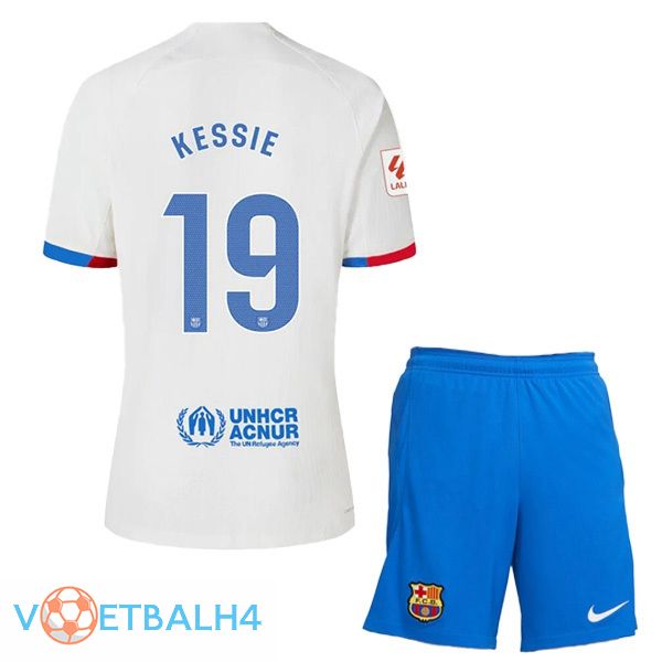 FC Barcelona (KESSIE 19) kinderen uit voetbal jersey wit 2023/2024