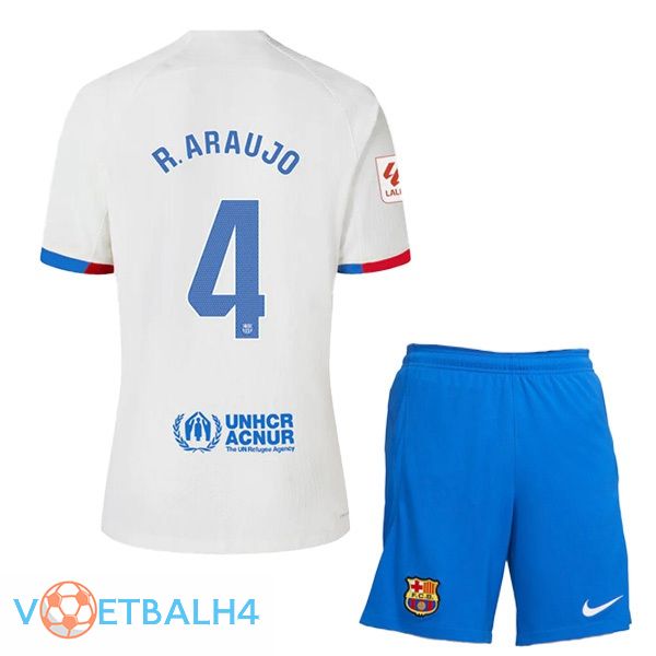 FC Barcelona (R. ARAUJO 4) kinderen uit voetbal jersey wit 2023/2024